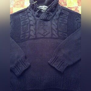 Polo Ralph Lauren Nantucket Indigo Hand Knit Shawl Yachting/Sailing Sweater